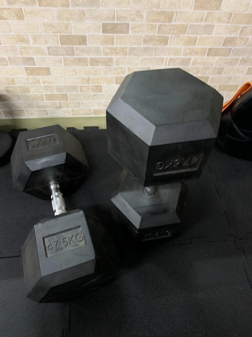 6000円割引　ラバーヘックスダンベル　47.5㎏　2個