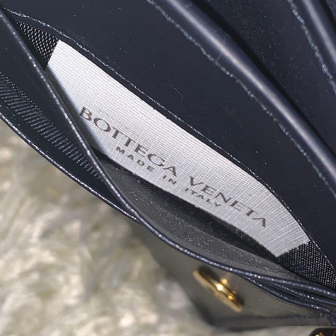 極美品✨ボッテガヴェネタ マキシイントレチャート 三つ折り財布 レザー ブラック
