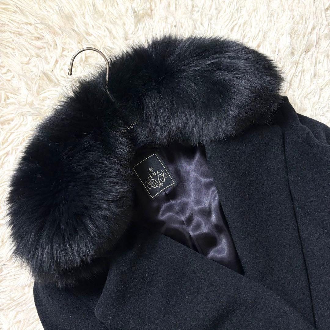 ✨美品✨ イエナ　アンゴラウールロングコート　フォックスファー取り外し可　ベルト