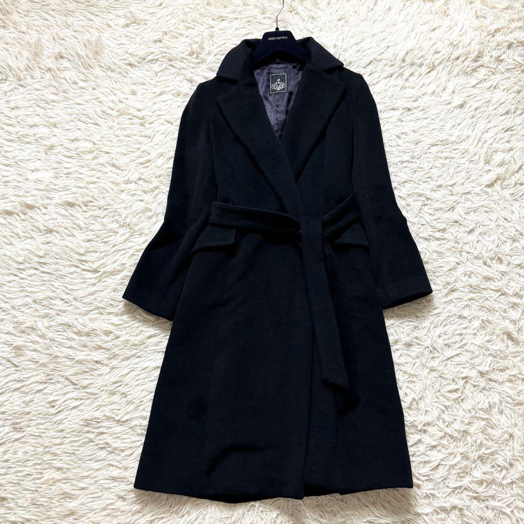 ✨美品✨ イエナ　アンゴラウールロングコート　フォックスファー取り外し可　ベルト