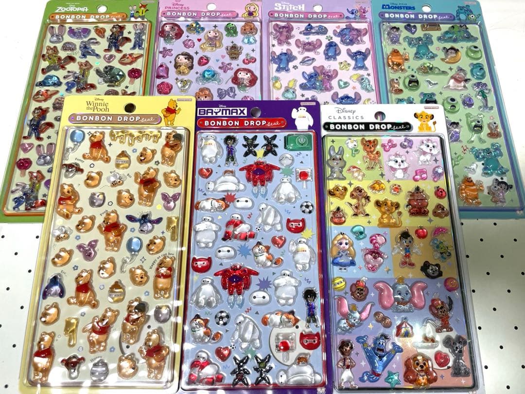 ボンボンドロップシール　ディズニー７枚セット