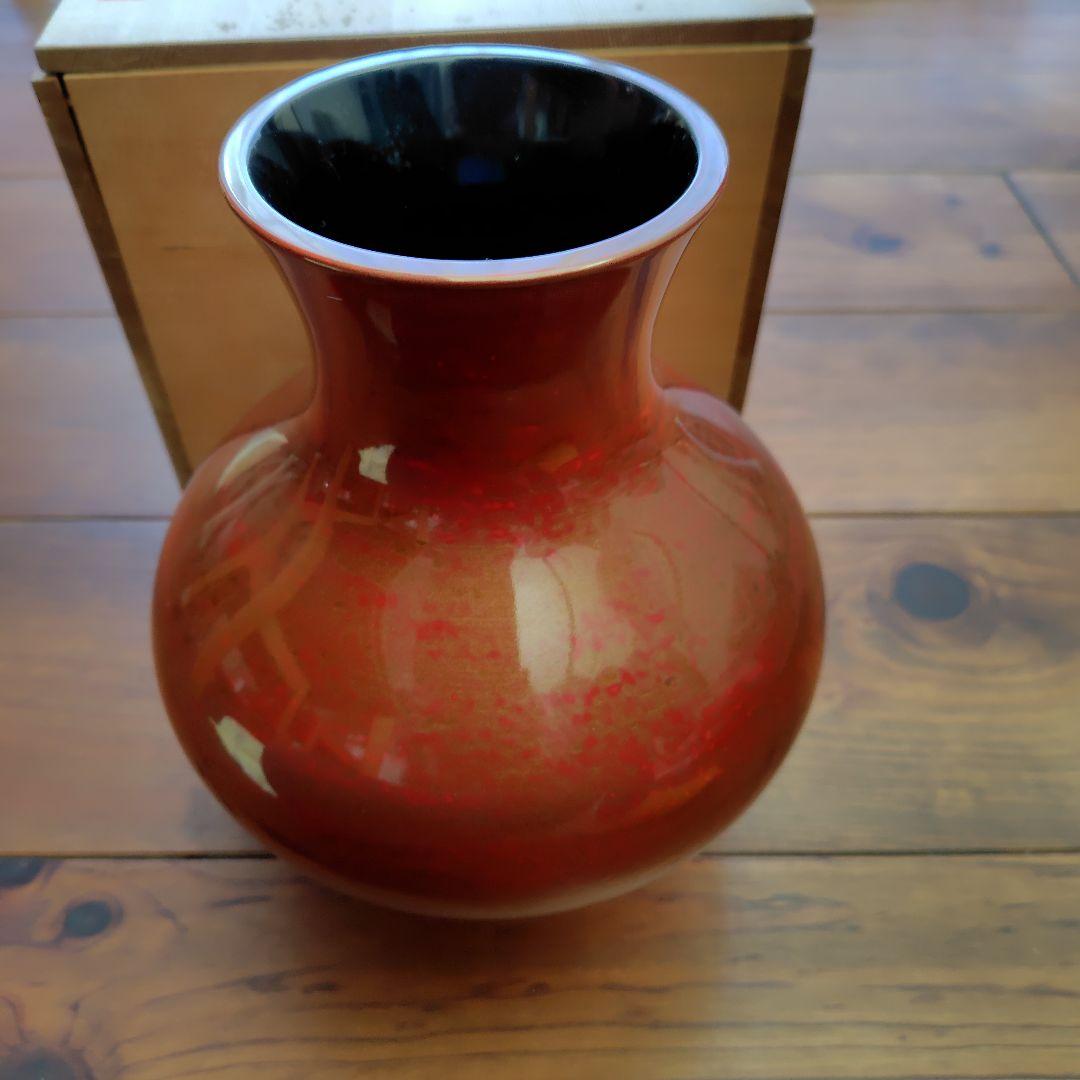 静岡県無形文化財│金剛石目塗/鳥羽硬忍│乾漆花瓶/朝顔/鶏冠│漆芸 漆器 花瓶