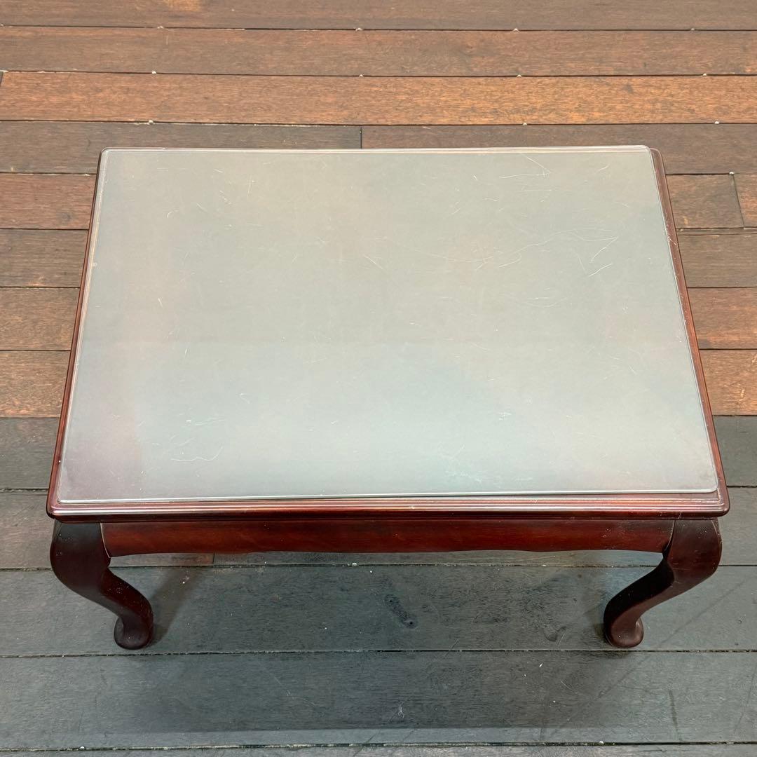 H111C24 森繁 モリシゲ 猫脚 サイドテーブル ガラス天板