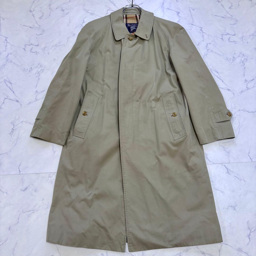 美品 BURBERRY バーバリー ステンカラーコート ノバチェック L相当