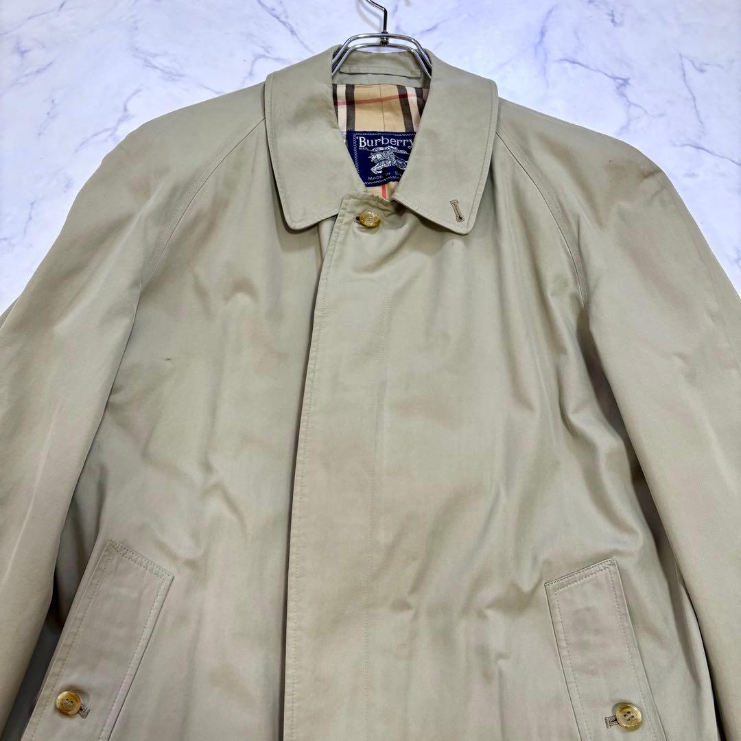 美品 BURBERRY バーバリー ステンカラーコート ノバチェック L相当