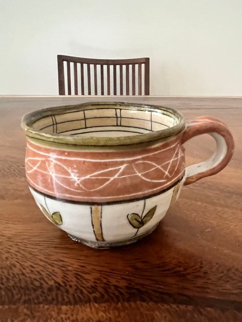 織部焼 作家器 角皿 輪花钵 マグカップ4点セット