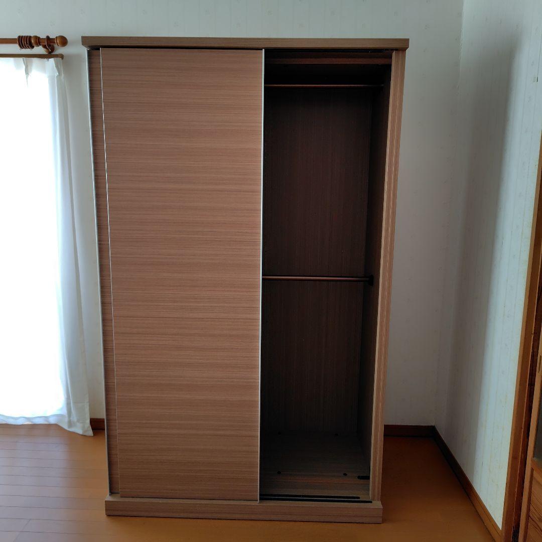 【中古】洋タンス 引き戸 クローゼット 木製 大容量 ワイド 可動棚 たのメル便