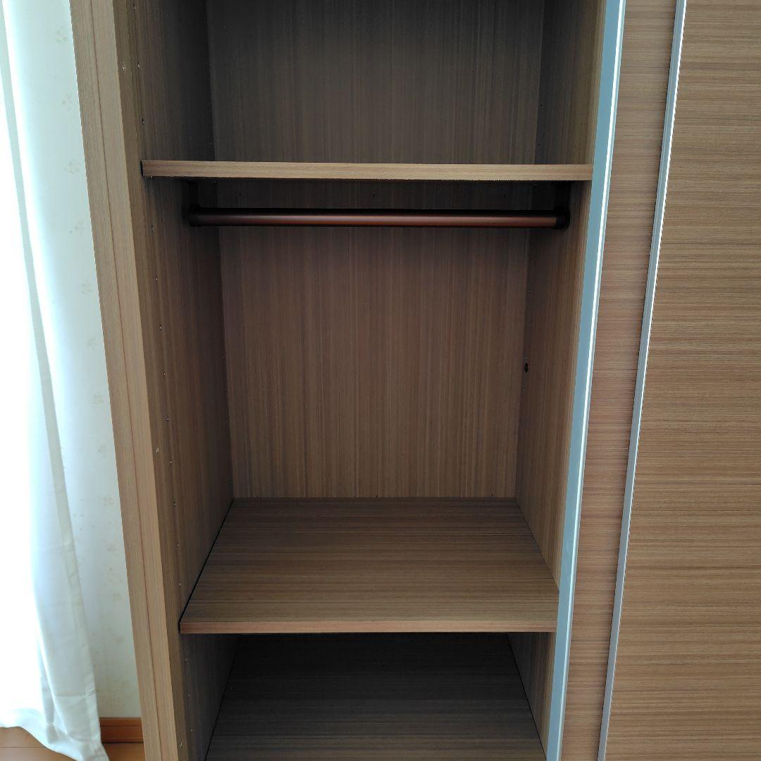 【中古】洋タンス 引き戸 クローゼット 木製 大容量 ワイド 可動棚 たのメル便