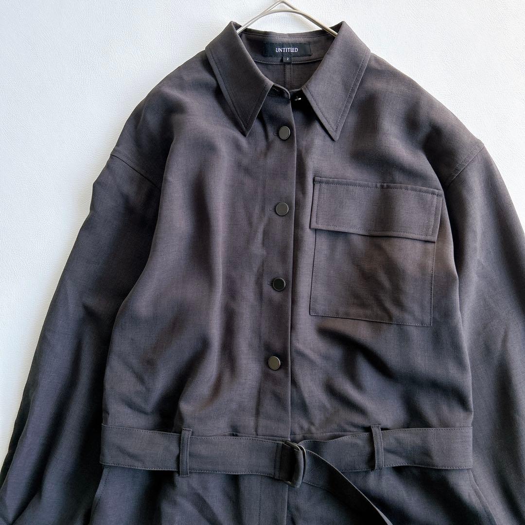 朝比奈 彩×Oggi×UNTITLED シャツカラーオールインワン　サイズ2