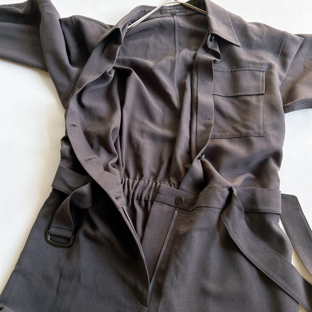 朝比奈 彩×Oggi×UNTITLED シャツカラーオールインワン　サイズ2