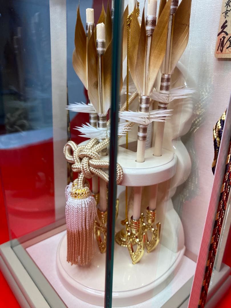 東京久月　破魔弓パノラマガラスケース・間口約１６×奥行約１５×高さ約２7㎝