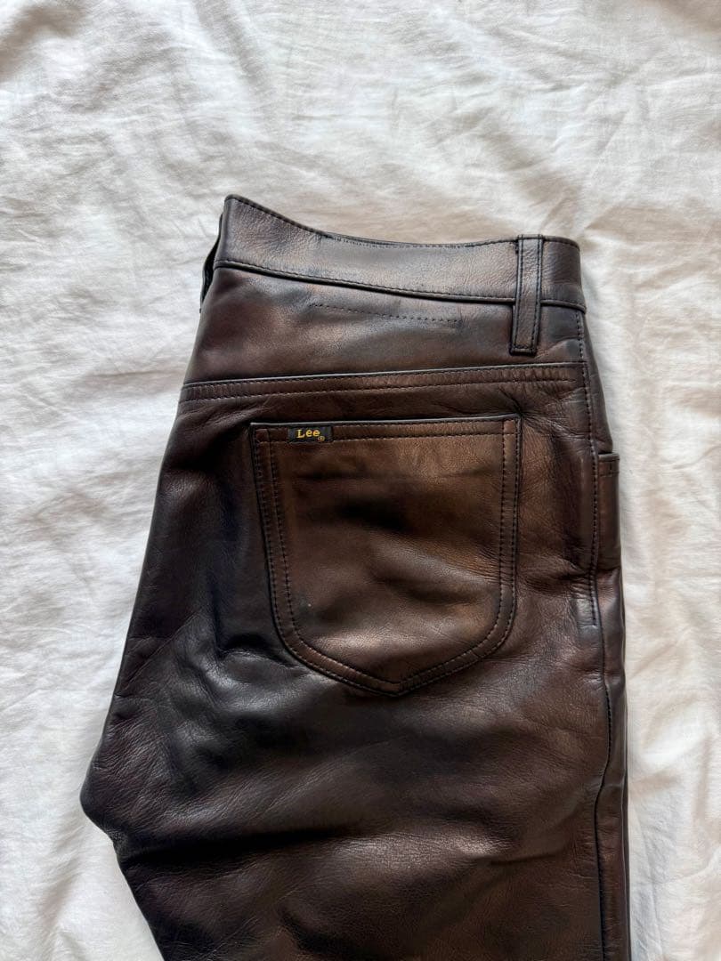 Lee レザーパンツ ブラック 牛革 サイズ32