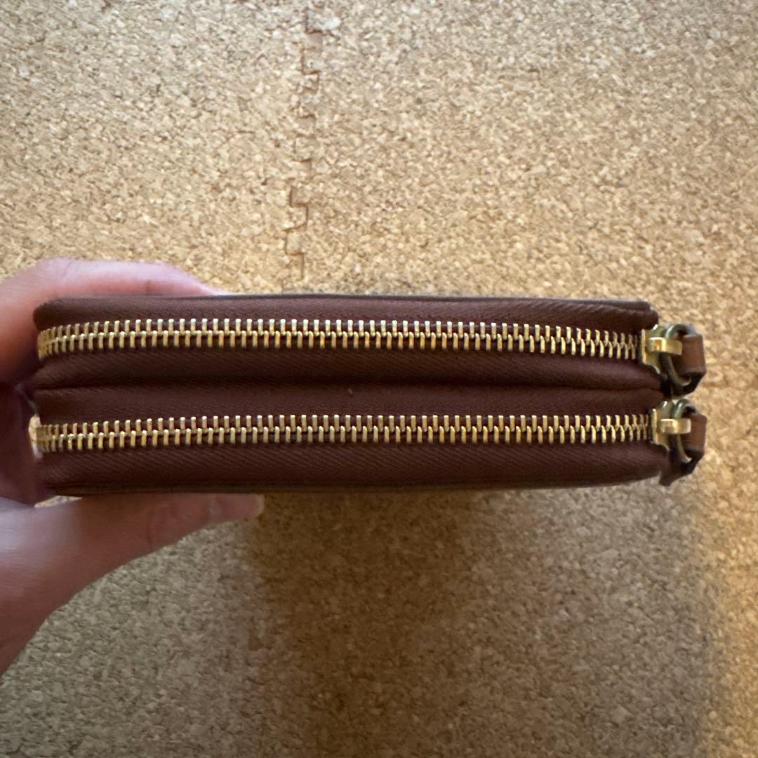 ラルフローレン　ラウンド　ダブルジップ　財布　セカンドバッグ　茶色　未使用