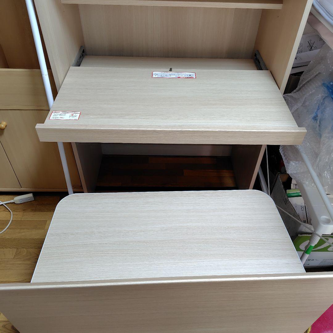 【パモウナ】木製パソコンデスク用ベンチチェスト収納 （セット商品）