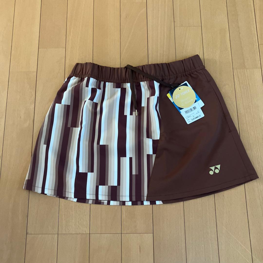 ヨネックス テニスウェア セットアップLブラウンストライプ