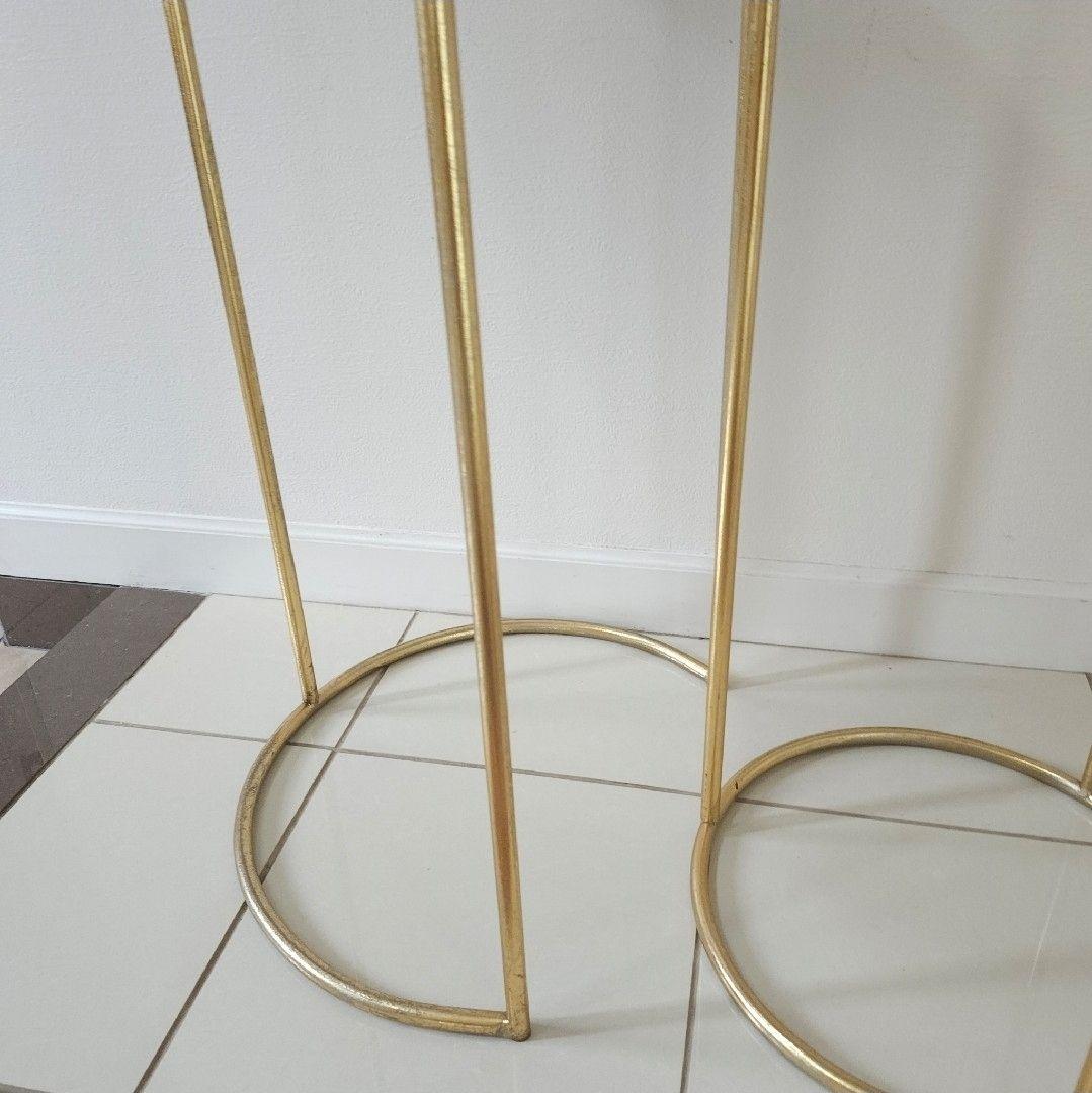 ZARA リアル大理石ネストテーブル サイドテーブル ゴールド