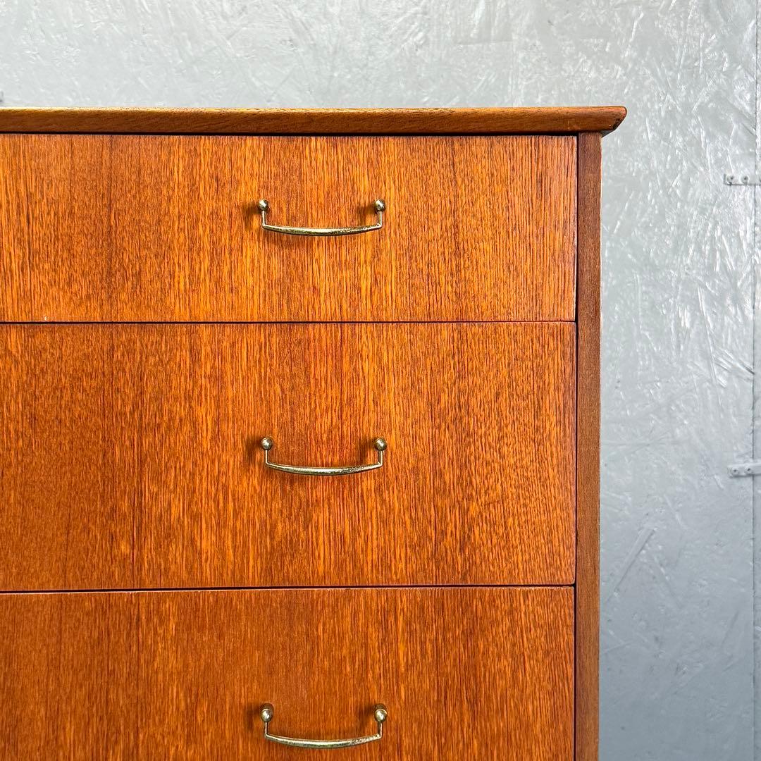 英国ヴィンテージ チーク 5段チェスト