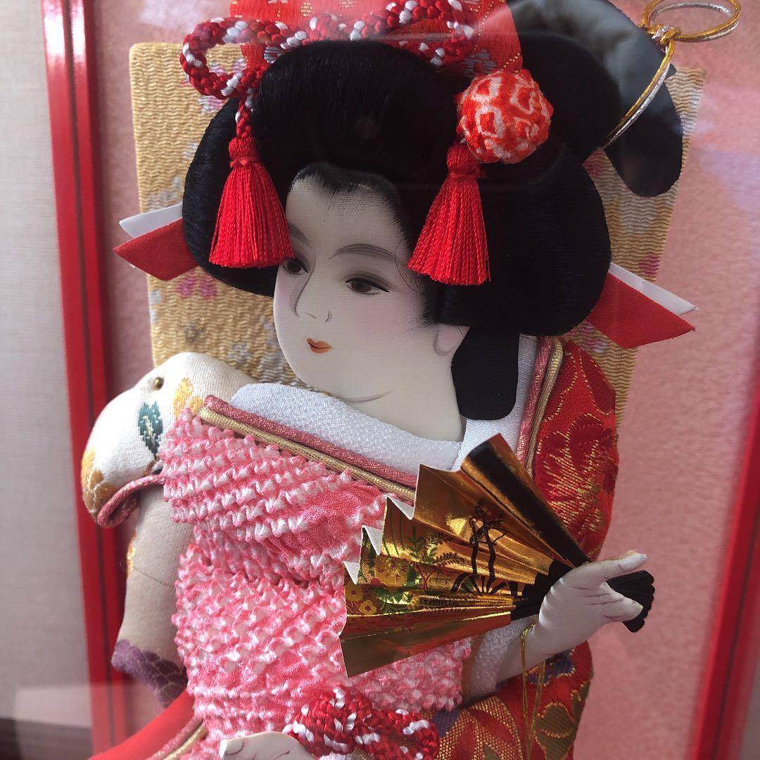 【新品】 正月飾り　羽子板　ケース入り　朱色