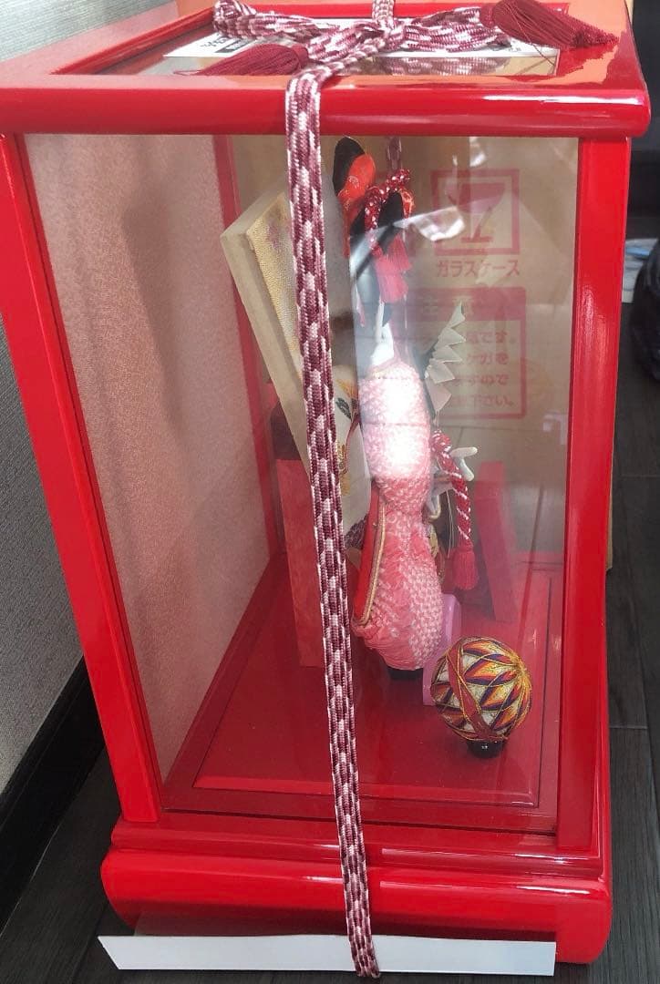 【新品】 正月飾り　羽子板　ケース入り　朱色