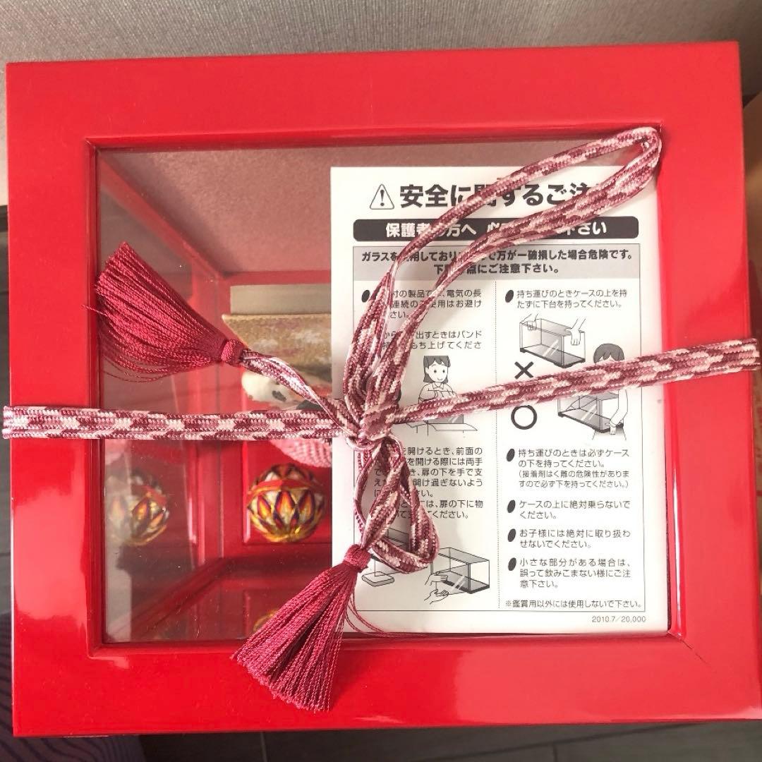 【新品】 正月飾り　羽子板　ケース入り　朱色