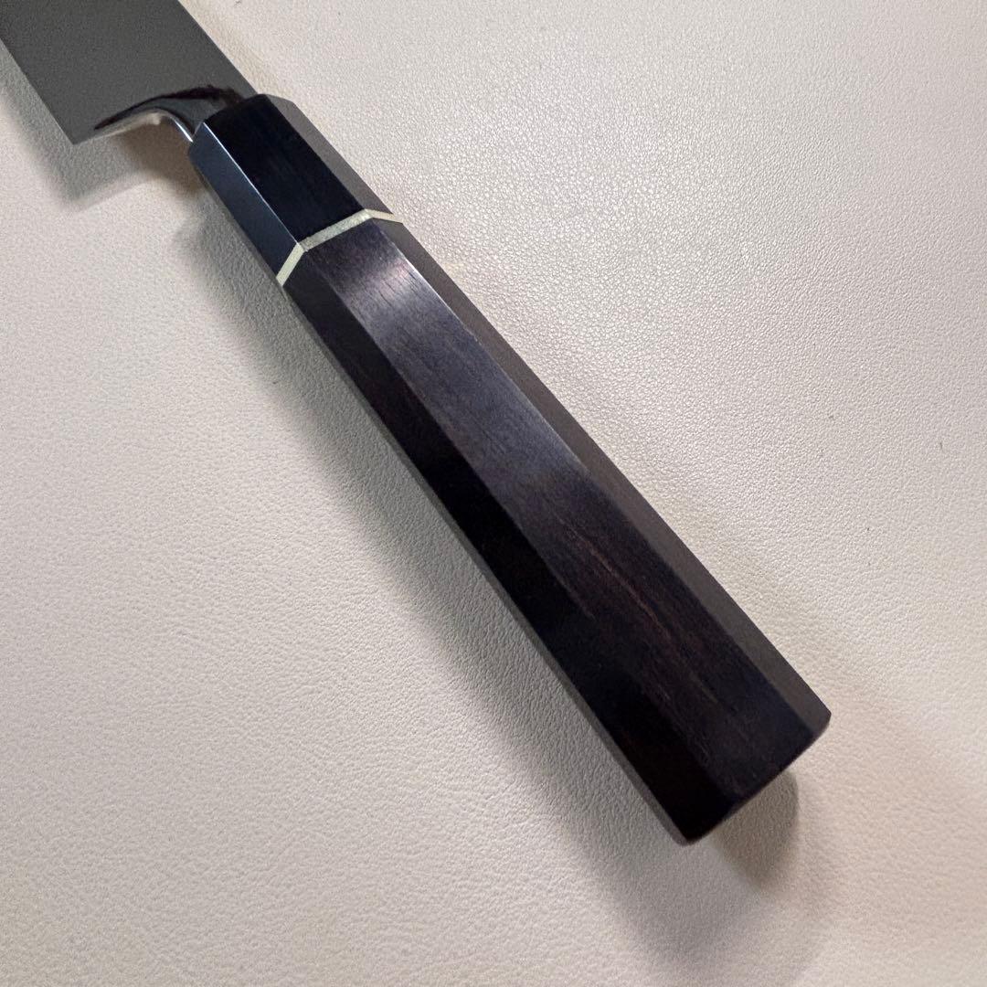 270mm柳刃包丁 鏡面　黒檀水牛八角柄 全鋼 和包丁'「鞘付き」