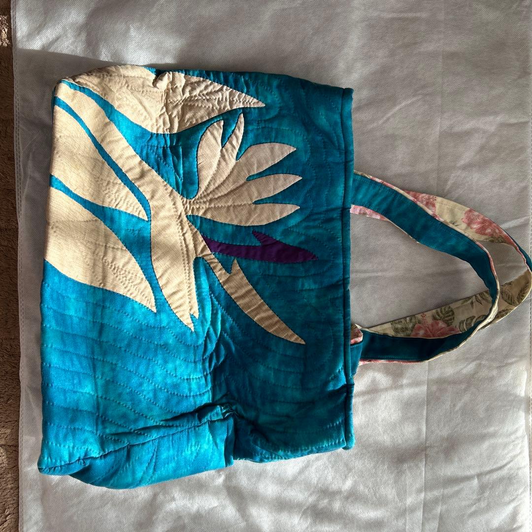 ハワイアンキルトのレッスンバッグ