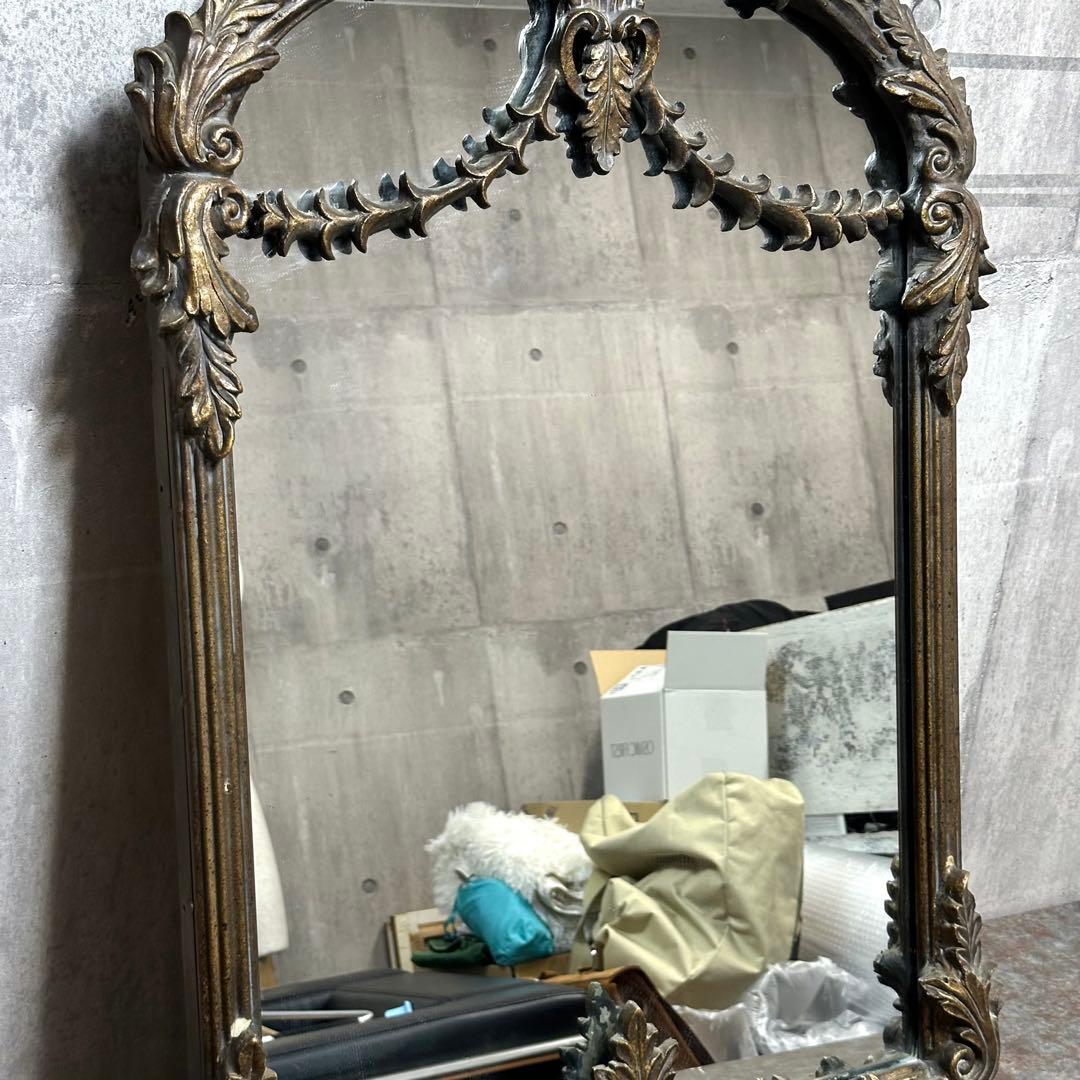 ♦︎♢優美なる装飾美♢♦︎ バロック様式 アンティーク ウォールミラー アイアン製