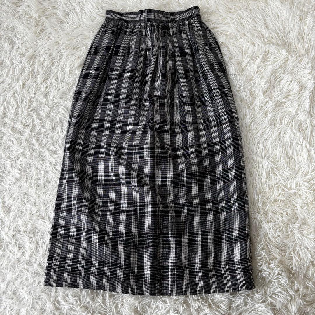 YVES SAINT LAURENT✨ダブルブレスト　スカートスーツ　チェック麻