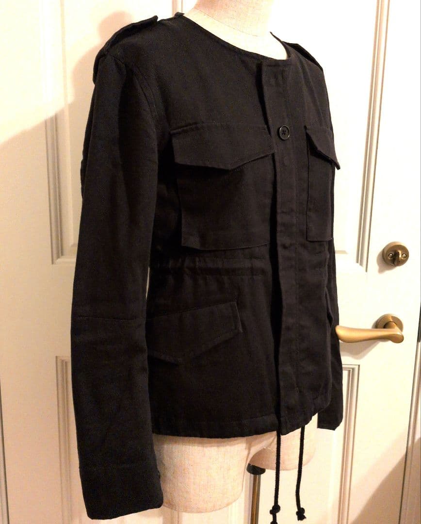 ヨウジヤマモト黒 ミリタリージャケット ウエスト　裾　ドローストリング