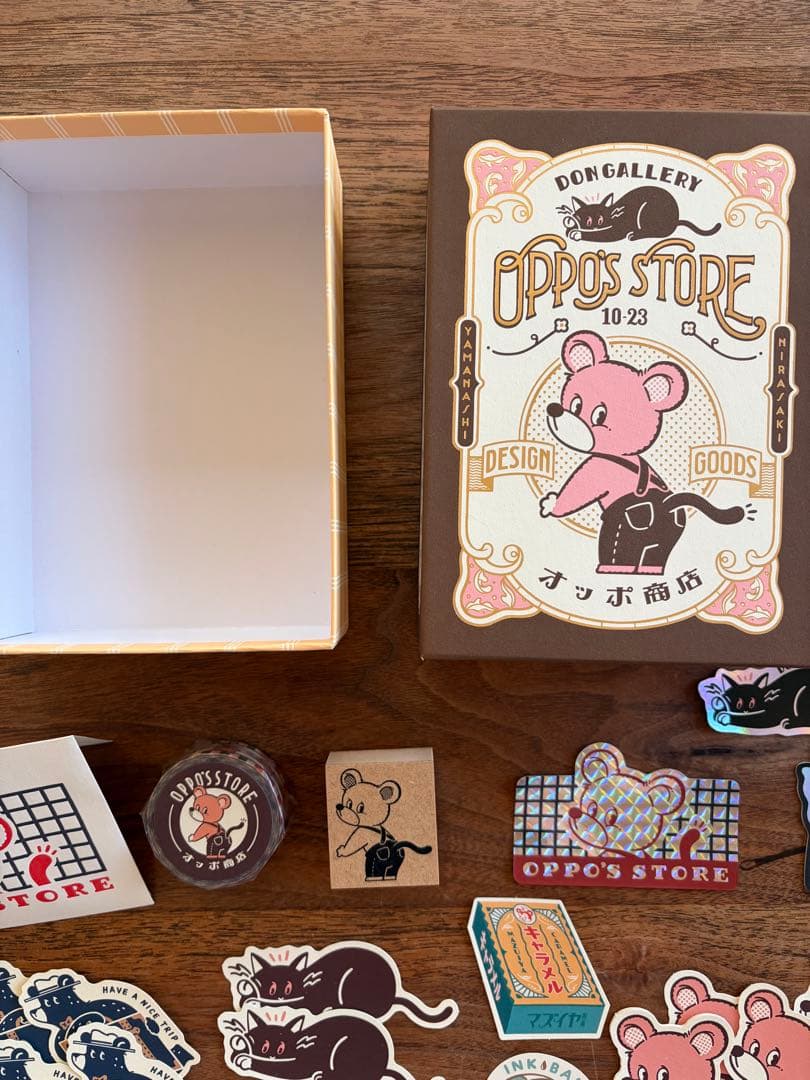 オビワン　レトロ郵便　デザインペーパー ミニカード　オッポ商店　貼り箱入り