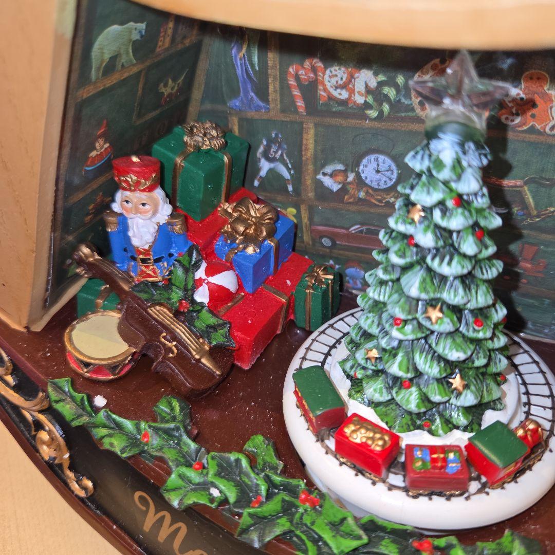 く*ん様 木製馬のロッキングホースクリスマス飾りオルゴール