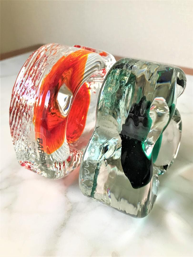 新品未使用　お値引！BARBINI　ヴィンテージ　ベネチアンガラス　小物入　２点