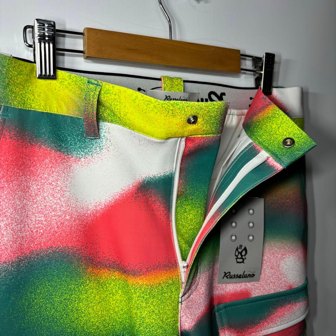 新品 ラッセルノ ゴルフ スキニー カーゴパンツ パターン マルチカラー L 5