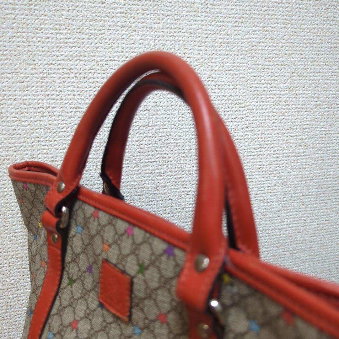 Gucci 星柄 ハンドバッグ ベージュ オレンジ