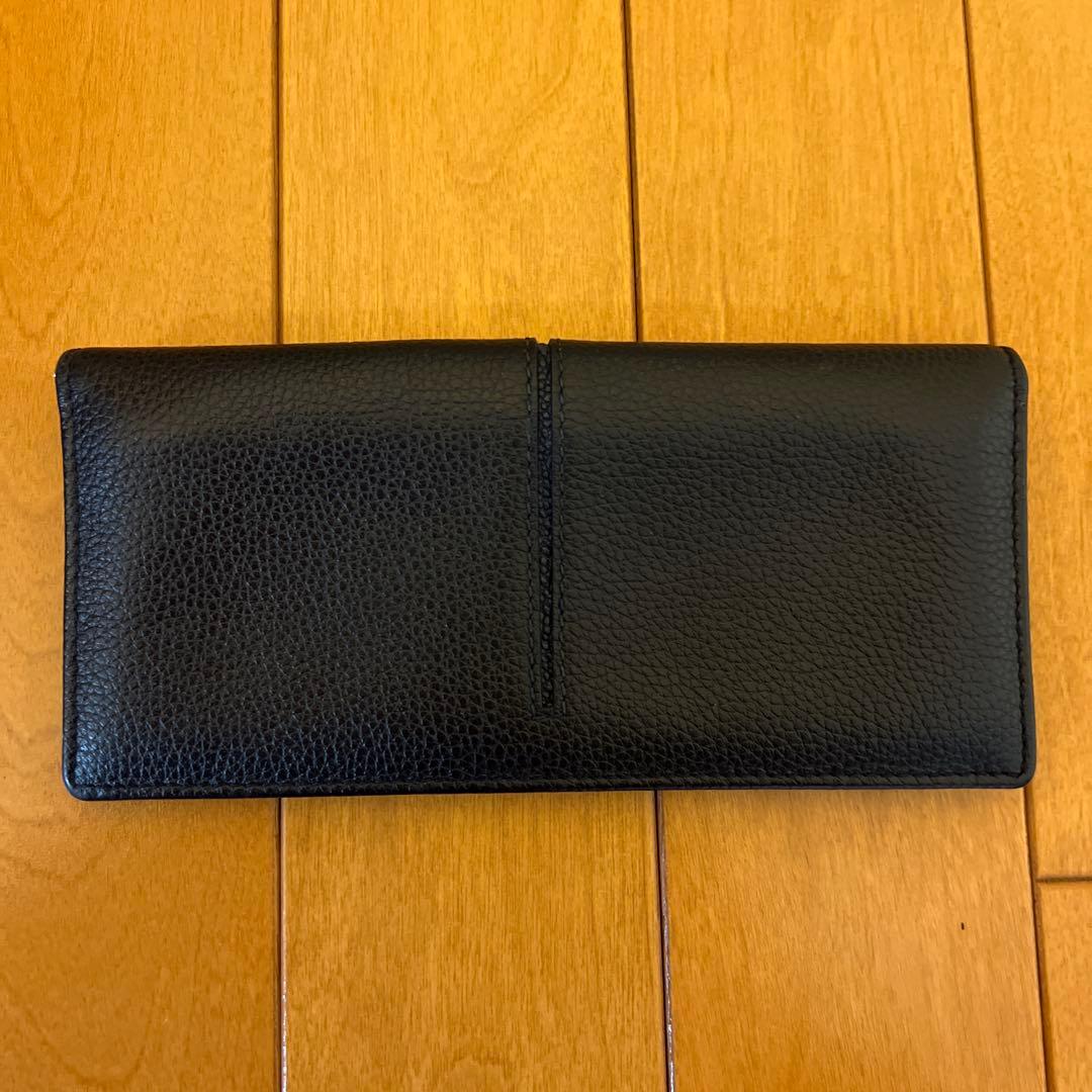 黒 レザー トッズ長財布 シンプルデザイン