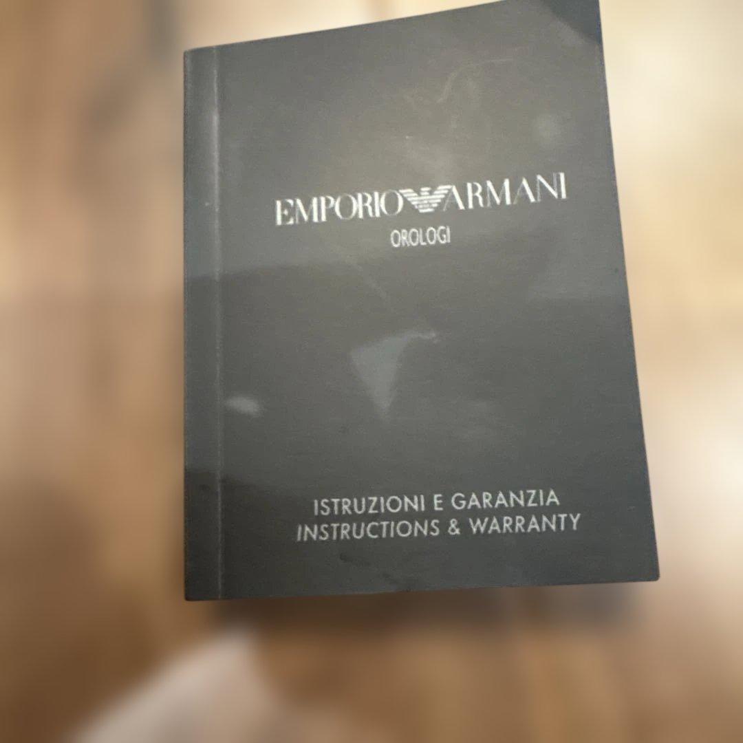 【美品】EMPORIO ARMANI クォーツ時計 シルバー ブラック