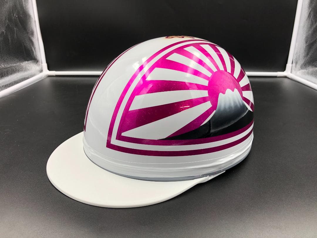 コルク半　カスタム　富士日章　マジック　ホワイトピンク　ラメ　文字あり