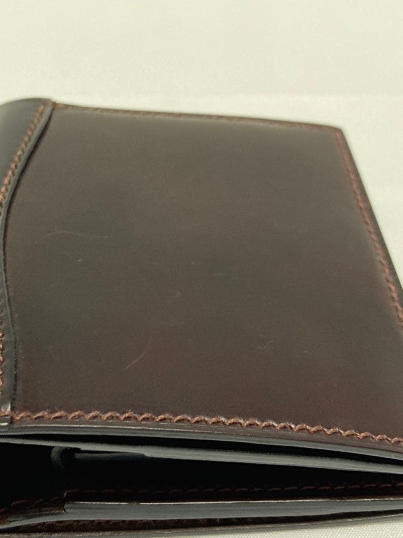 万双 ダブルホーウィン センターカバー二つ折り財布 Horween ブラウン