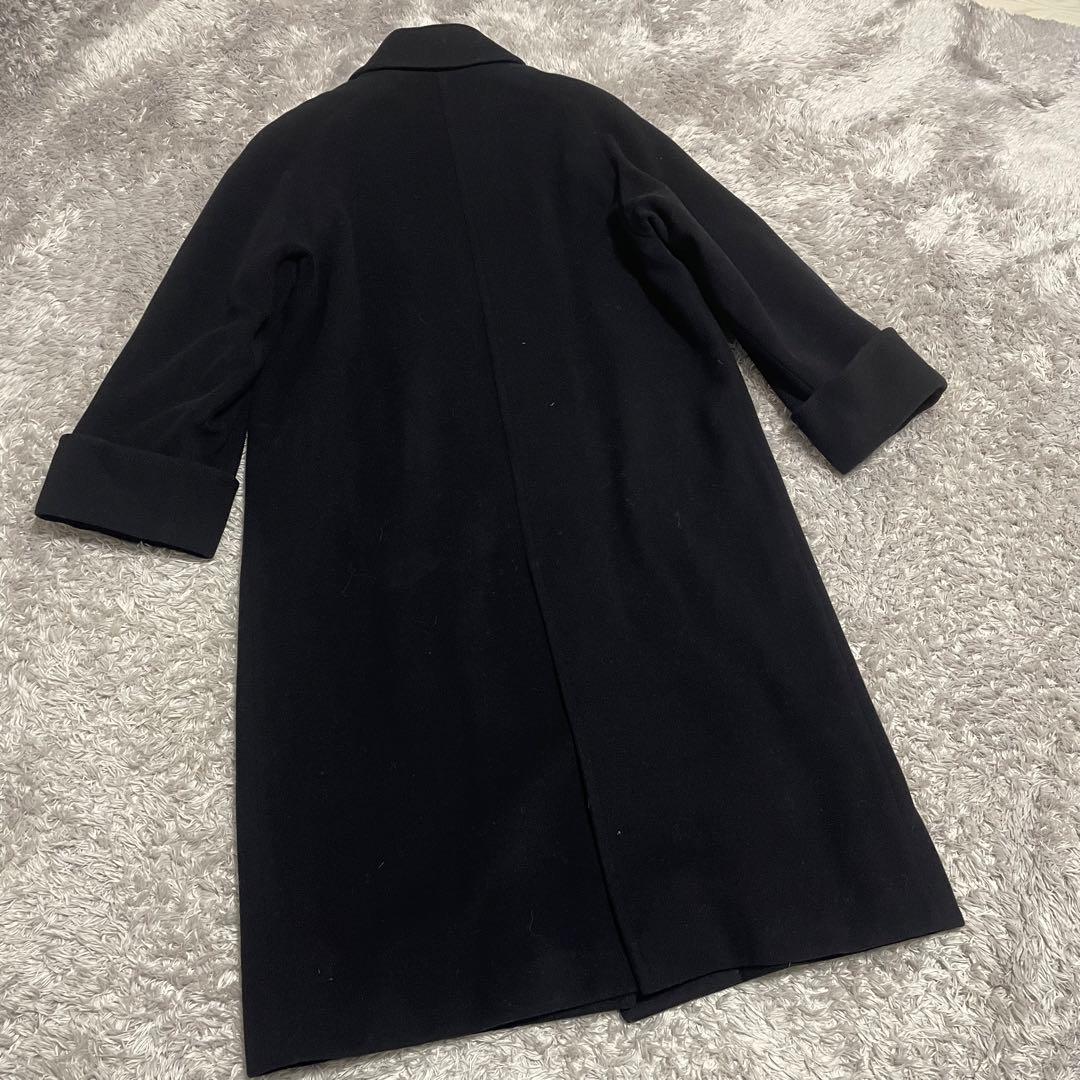 極美品　ヘルノカシミヤ混ステンカラーコート　裏地総柄シルク100 スカーフ柄