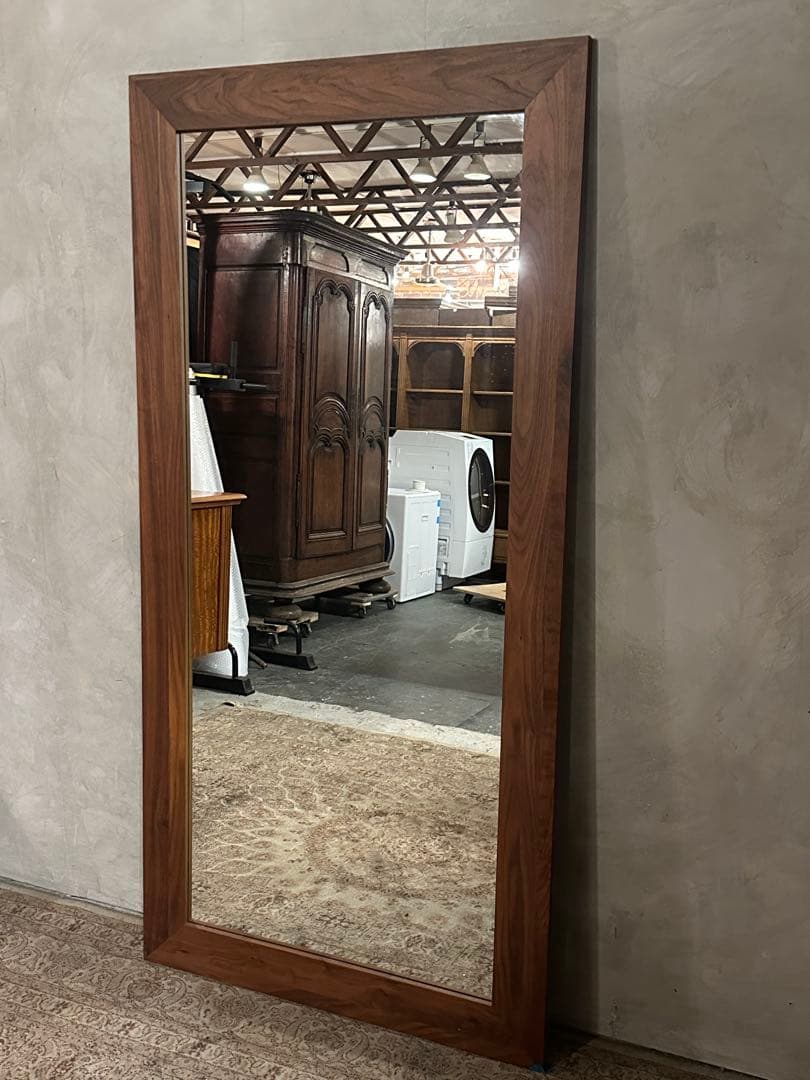 【Momo】鏡　姿見　ミラー　ウォルナット　立て掛け　大きい　格安