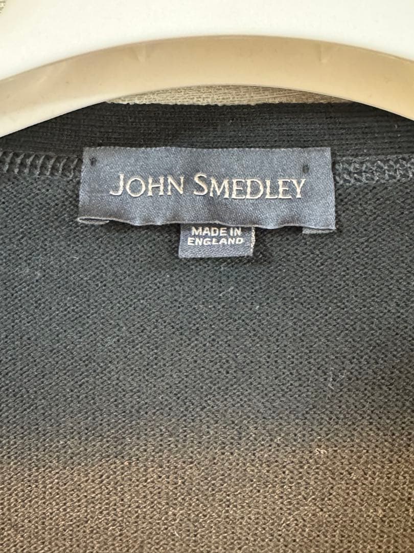 ジョンスメドレー カーディガン　超美品　黒　ブラック　L