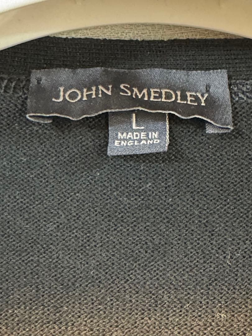 ジョンスメドレー カーディガン　超美品　黒　ブラック　L