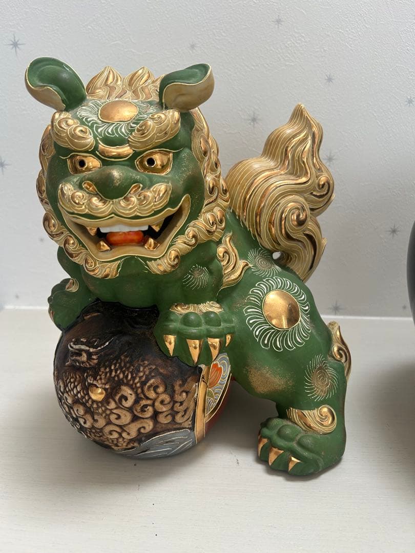 九谷焼　セット　獅子　花瓶