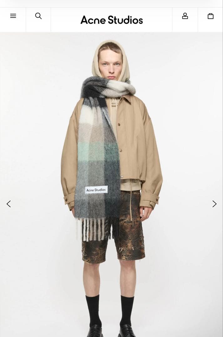 【即購入OK】Acne Studious モヘアチェックスカーフ マフラー