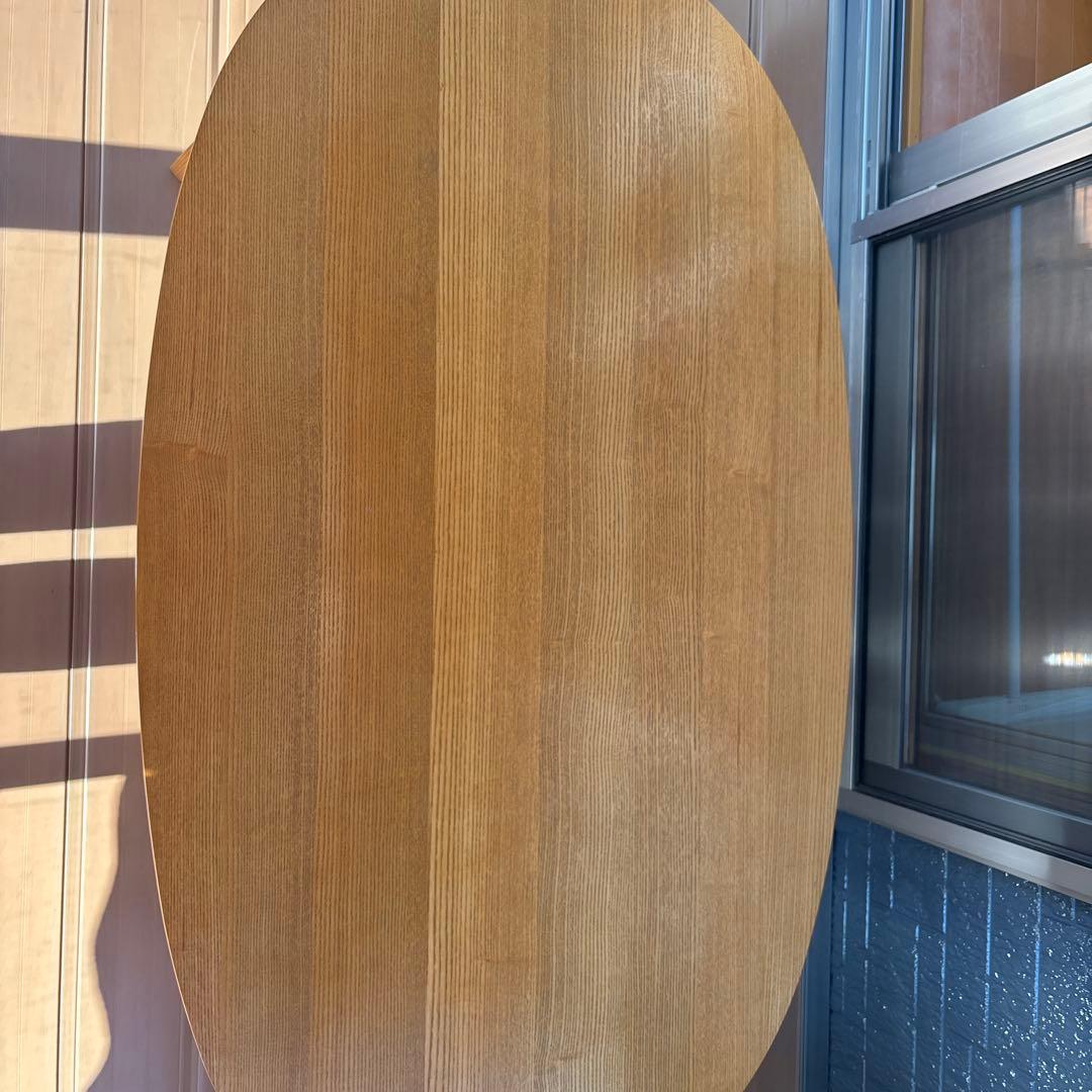 無印 木製楕円こたつ 曲木脚フラットヒーター タモ材