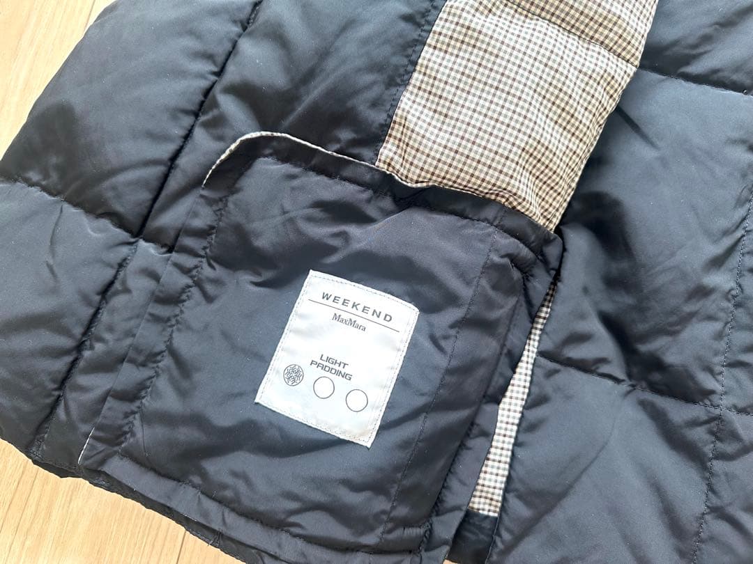 マックスマーラMaxMaraweekend☆軽量ショールカラーダウンジャケット黒
