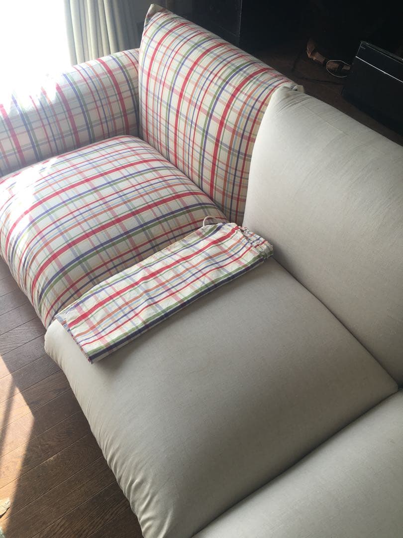 arflexマレンコ　チェック柄 1人掛けソファカバー