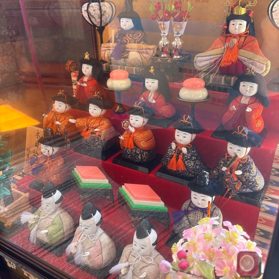 雛人形セット 15体 ガラスケース付き