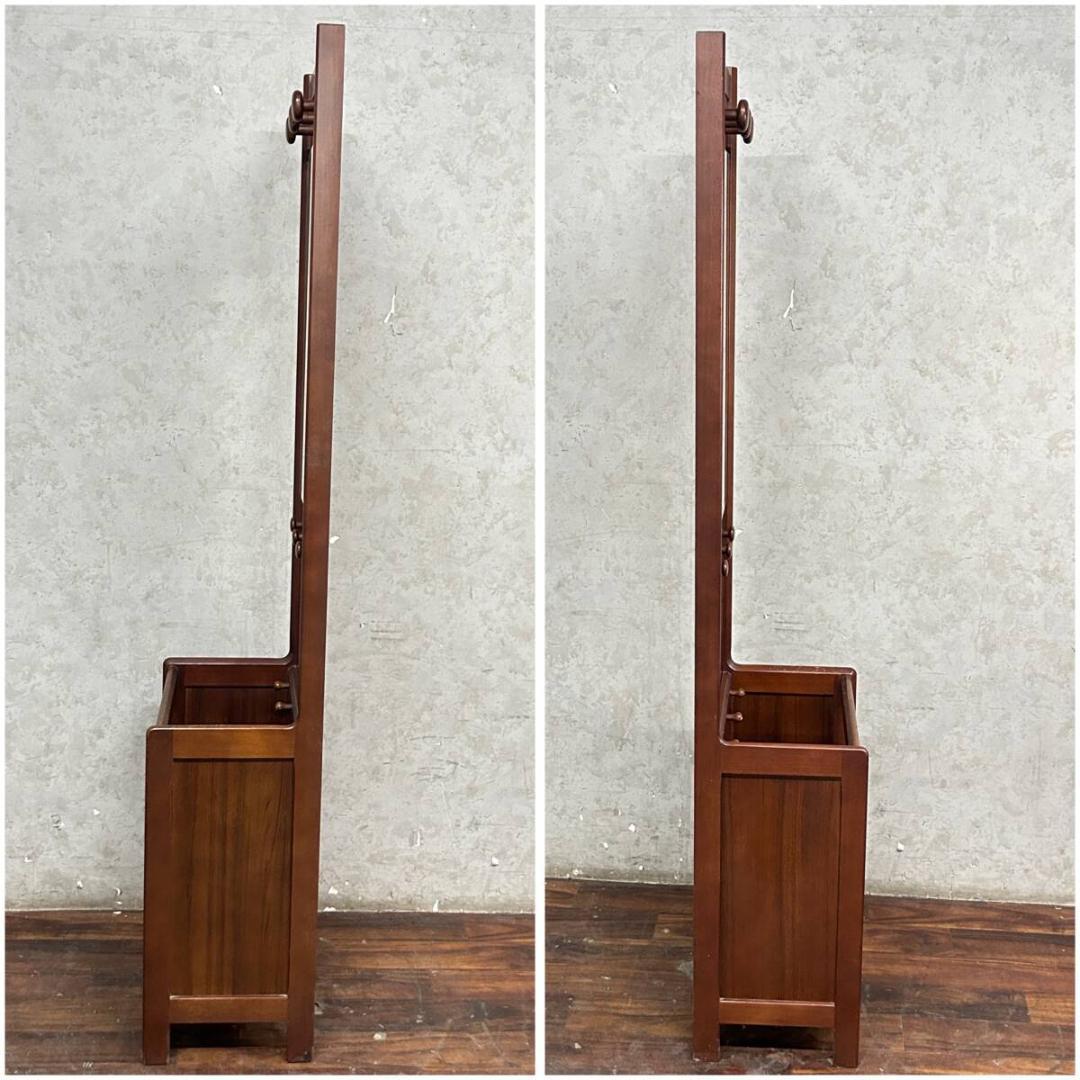 カリモク karimoku ミラー付き 傘立て 鏡付き ハンガーラック 帽子掛け