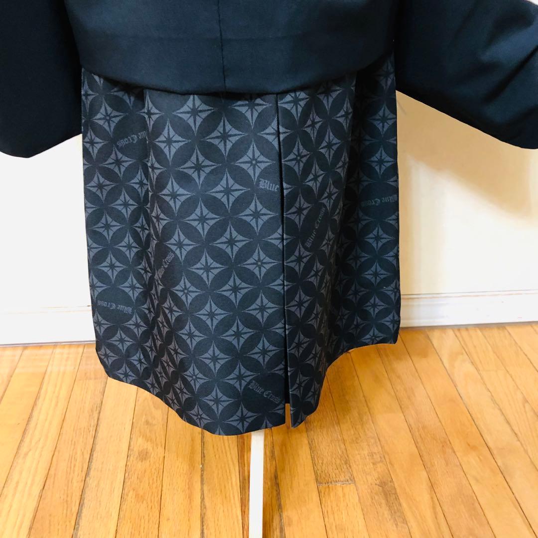 七五三５歳完全フルセット‼️黒地系兜鷹金彩煌びやか‼️袴ブランドBlue closs